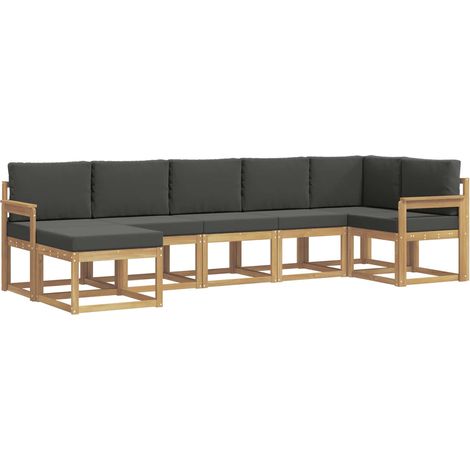 Ensemble de canapés d'extérieur 7 pc Blanc et anthracite vidaXL (1/5)