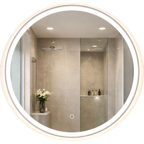 Specchio Rotondo luminoso LED 15W accensione Touch Diametro 58cm Dimmerabile