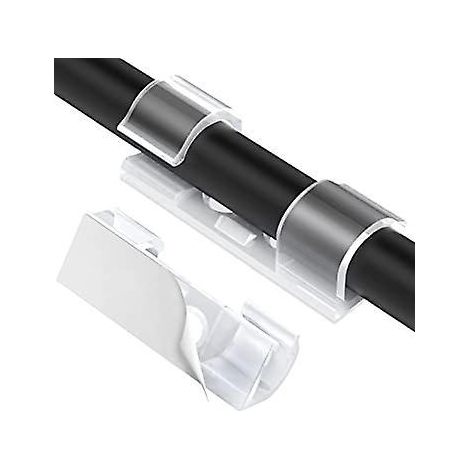 agptek 20er-Pack transparente Kabelclips mit starker Selbstklebefläche, langlebige runde Kabelmanagement-Clips für PC, TV usw. (1/5)
