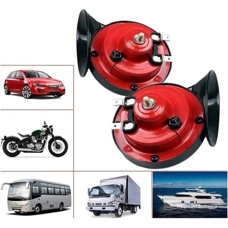 Adecuado para 2 piezas de bocina de tren súper potente de 300 dB para camiones, trenes, aire, caracol eléctrico, bocina doble impermeable de 12 V (1/5)