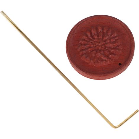 Räucherstäbchenhalter aus Rosenholz, Ascheauffangbehälter, Messingständer, Räucherstäbchenbrenner für Zuhause, Tempel, Yogastudios, Bergmuster (1/5)