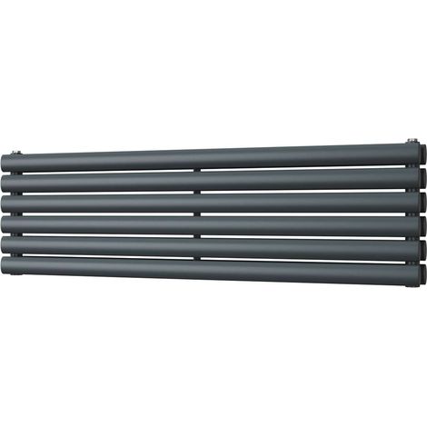 Omeara Axis - Anthracite Horizontal Radiator H348mm x W1200mm Double Panel