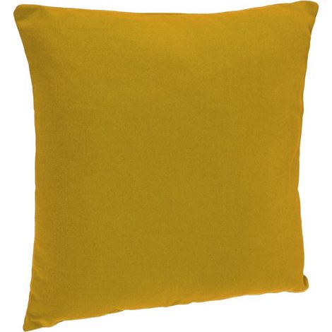 Coussin déhoussable coton jaune 38x38cm - Atmosphera créateur d'intérieur (1/4)