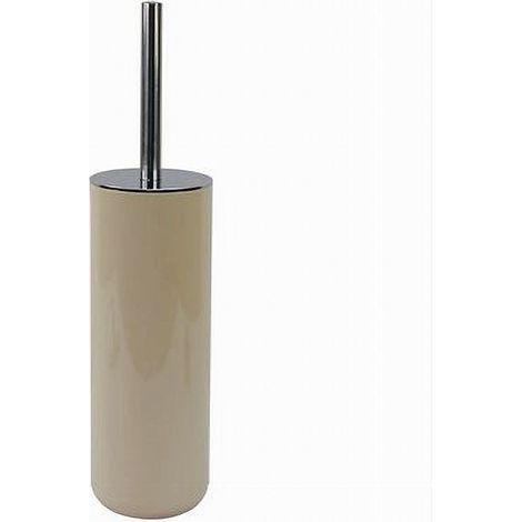 TRADE SHOP - Portascopino Porta Scopino Con Scopettino Wc Bagno Toilette Beige Silver 79884 - (1/2)