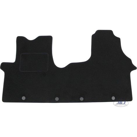 Black Velour Floor Mats with Reinforced Heel and Non-Slip Backing for Renault Trafic (1/5)