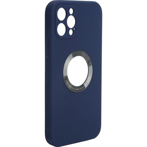 Coque de téléphone en silicone liquide à protection intégrale pour iPhone 12/12 Pro, étanche, bleue (1/5)