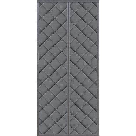 Rideau Isolant Porte - 120x220 cm - Bordure Magnétique - Isolation Thermique Anti Froid - Pour Balcon Salon Sous-sol - Gris (1/5)