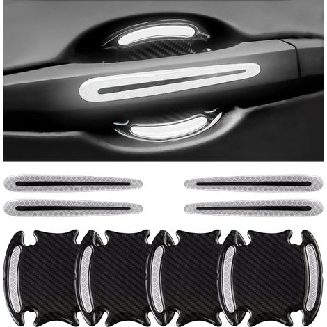 8 protectores antiarañazos para manijas de puertas de coche, pegatinas 3D para manijas de puertas (blanco) (1/5)