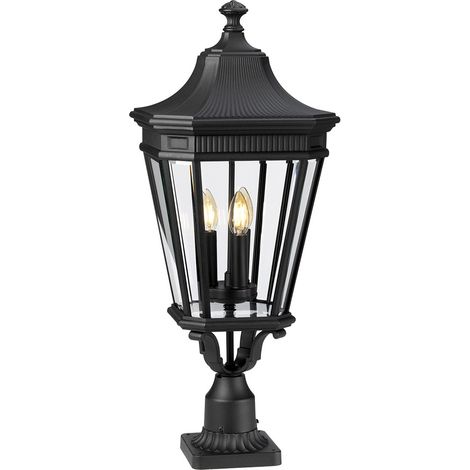 Elstead Cotswold Lane - Lampada a piantana da esterno grande a 3 luci Nera IP44, E14 (1/5)