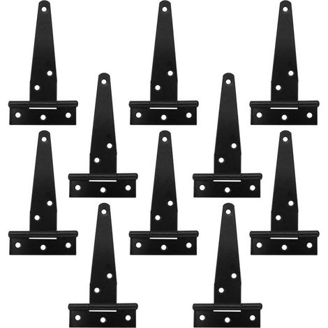 Set di 10 cerniere a T resistenti per casette da giardino in legno, 10,2 cm (1/5)