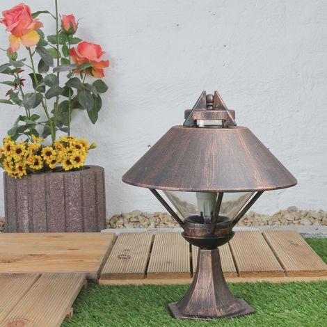 Stehlampe außen 43,5 cm regenfest IP43 E27 Rustikal Wegeleuchte Haus Sockelleuchte Garten Terrasse