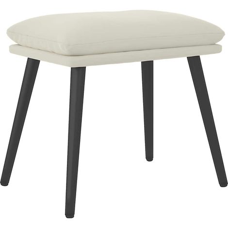 Poggiapiedi Bianco Crema 45x29,5x35 cm in Velluto vidaXL (1/5)
