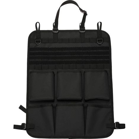 Organisateur Tactique de Siège Arrière de Voiture Protecteur MOLLE de Dossier Sac de Rangement de Siège Noir (1/5)