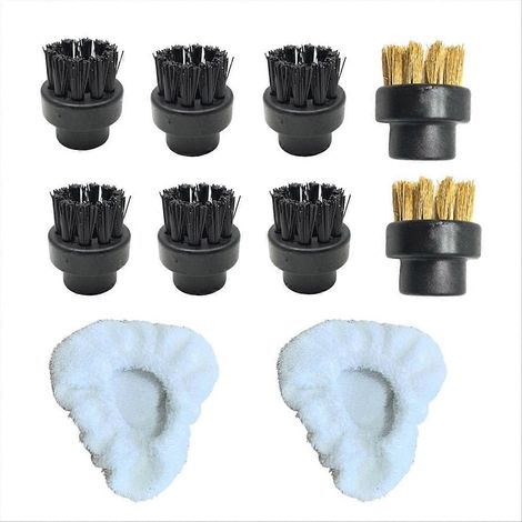 Kit de brosses et de bonnets triangulaires pour le nettoyage à la vapeur des sols durs, carrelages et joints. (1/5)