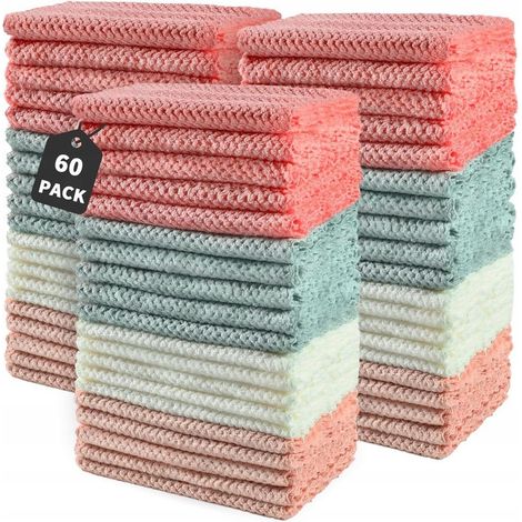 Mikrofasertücher 25x25 cm, 60er-Set, verschiedene Farben (1/3)