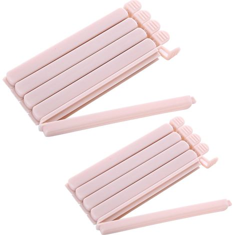Sollbry 10 Pièces Alimentaire D'étanchéité Clips, 15.5/1.5cm Pince Sachet Alimentaire, Pince Sachet Cuisine Réutilisable, Pince Fermeture Sachet pour Emballage Cuisine Bonbons Snack(Rose) (1/5)