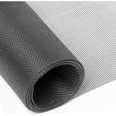 Moustiquaire Fenêtre en Rouleau 150x200 cm - Grise Découpable Filet Anti-Insectes Découpable, Idéal pour Porte-Fenêtre, Baie Vitrée et Fenêtres. Fixation Auto-Agrippante Non Fournie (1/5)