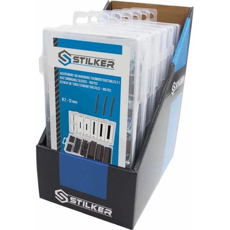 Gaine thermorétractable noir - Coffret de 100 pcs STILKER - 77932 (1/2)