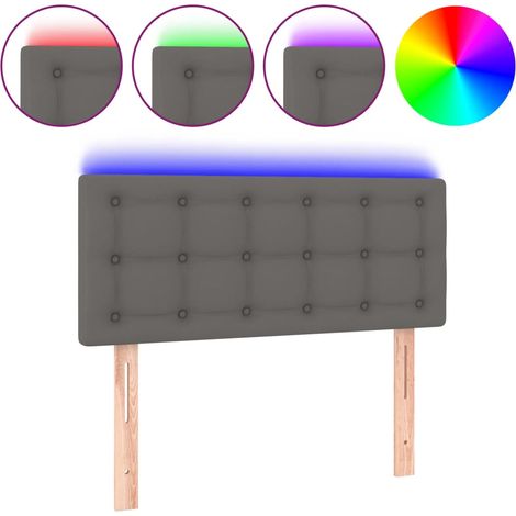 Maison Exclusive - LED Kopfteil Grau 90x5x78/88 cm Kunstleder