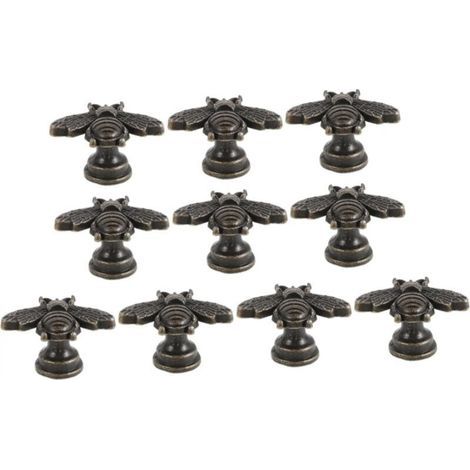 10 pièces Boutons De Commode Abeille Vintage Pour Poignées Armoire Décoratives Métal Boutons De Placard (1/4)