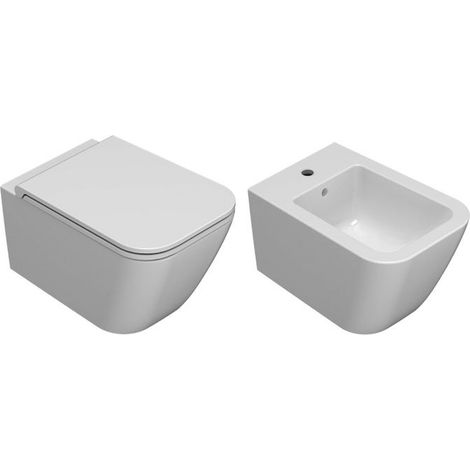 CERAMICA GLOBO Serie Stone set sospesi wc+bidet+sedile rallentata codice prod: DSVS06BI DSV020BI DSVS09BI (1/4)