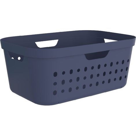 Panier à linge Rotho Jona 39L Bleu Horizon (1/3)