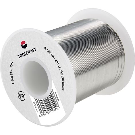 TOOLCRAFT Lötzinn, bleifrei Spule Sn99,3Cu0,7 ROL1 100 g 0.7 mm (1/3)