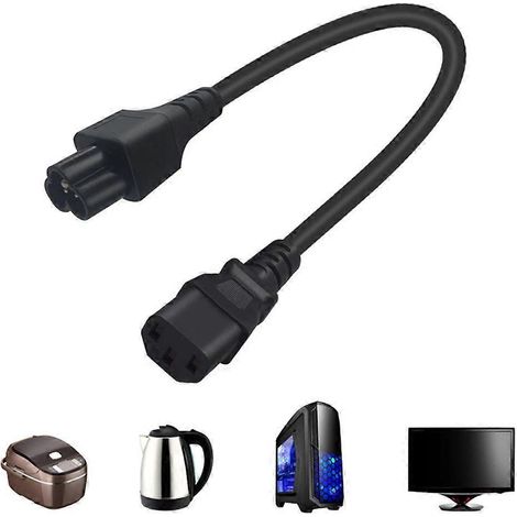Adaptateur secteur IEC320 C6 vers C13 mâle/femelle, câble PVC 30 cm pratique (1/4)