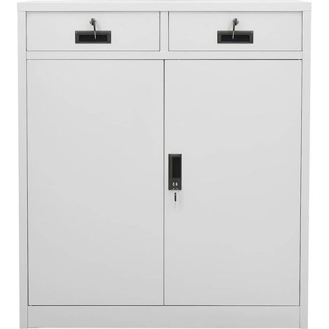 Armadio per Ufficio Grigio Chiaro 90x40x102 cm in Acciaio DAS581756 (1/5)