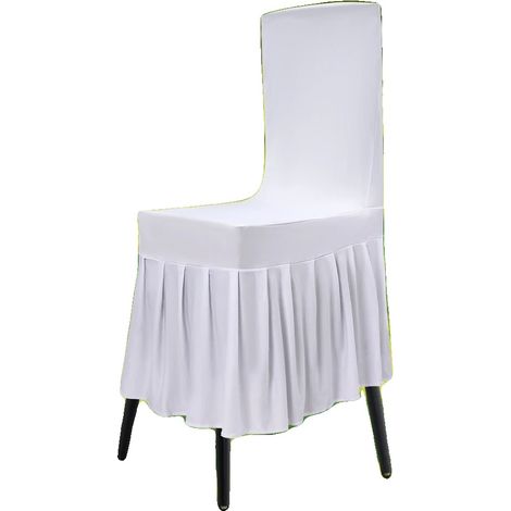 Housses de chaise, pack de 30, 95 % polyester, largeur d'assise 40-55 cm, hauteur de dossier 45-55 cm, longueur de jupe 41 cm (1/5)