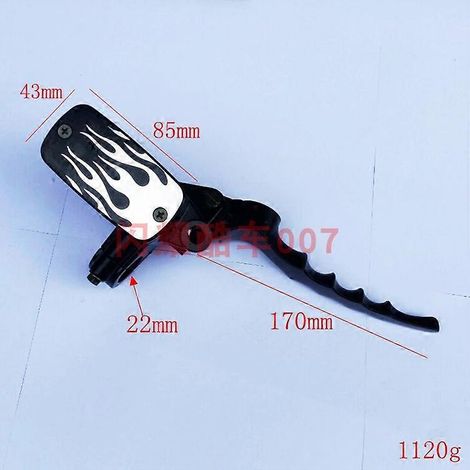 Ensemble de pompe de frein à disque supérieur gauche et droite pour moto rétro, compatible avec les modèles Big Turtle King de 22 mm et 25 mm (22 mm à droite, noir et argent). (1/5)