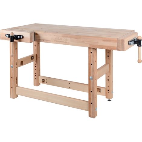 AUTRES Plateau d’établi PROFI I I - hêtre massif 2150 x 790 x 120 mm - 2 presses fonte acier - perçage 19 mm