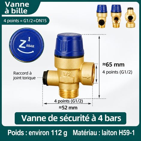 Soupape de sécurité en laiton 8 bar sans manomètre raccord fileté 8bar 8 1 kg – Livraison gratuite