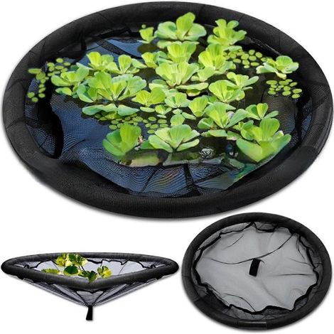 Couverture de protection flottante pour plantes de bassin de 80 cm, jardinière flottante en filet, adaptée aux bassins à carpes koï, prévient les blessures des poissons. (1/5)