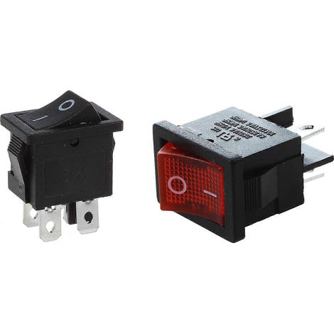 Packung mit 13 DPST-Ein/Aus-Wippschaltern (4-polig) für Boote, 6 A/250 V oder 10 A/125 V Wechselstrom, 10 silberne und 3 rote (1/5)