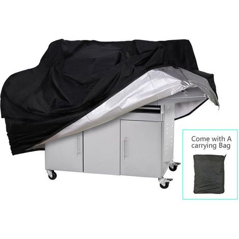 ((0.45kg)-145x61x117cmCM) Housse de barbecue, 210D Oxford Silver Coated Polyester Barbecue Cover