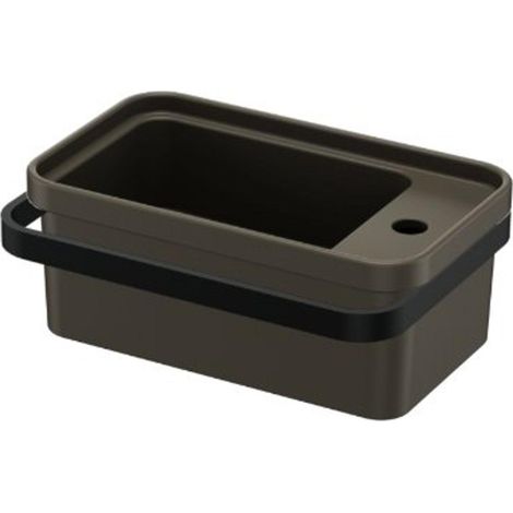 QeramiQ Élan Ensemble de fontaine - 45x27cm - 1 trou de robinet - céramique - porte-serviettes - caffé mat (brun) (1/2)