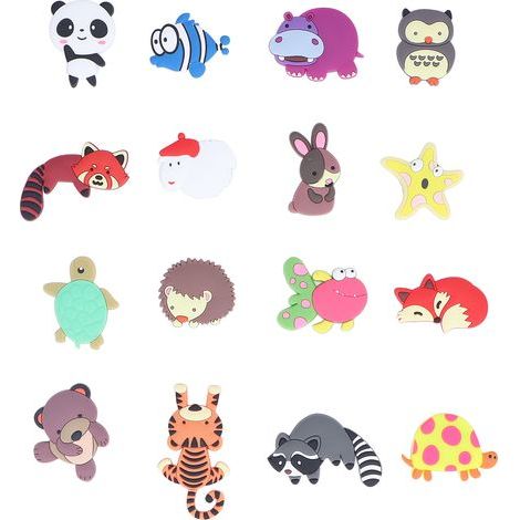 16 aimants frigo animaux 3D puissants - Lot de 16 magnets décoratifs colorés pour réfrigérateur, voiture et surfaces métalliques (1/5)