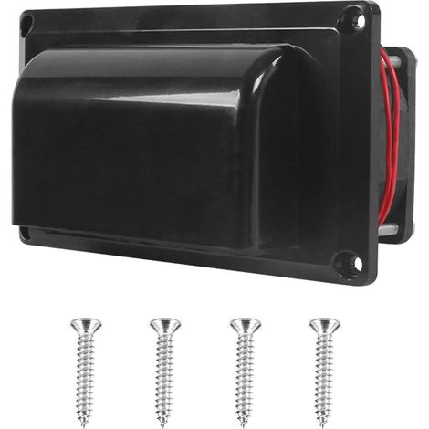 Ventilatore laterale da 12 V per camper, ventilatore con viti di fissaggio, ventilatore di scarico in plastica per camper, roulotte, barca, yacht (nero)