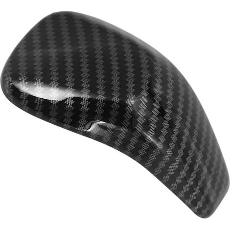Autocollant de pommeau de levier de vitesse de voiture, accessoire de style intérieur pour voiture, ABS fibre de carbone noir, neuf. (1/5)