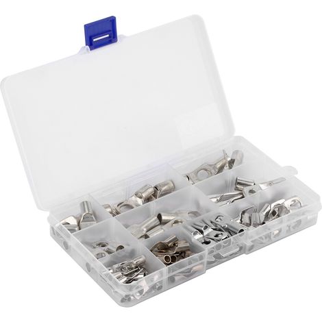 90 cosses à sertir en cuivre étamé pour câble batterie SC, œillets ronds, connecteurs électriques auto voiture bateau, lot de 90 pièces (1/5)