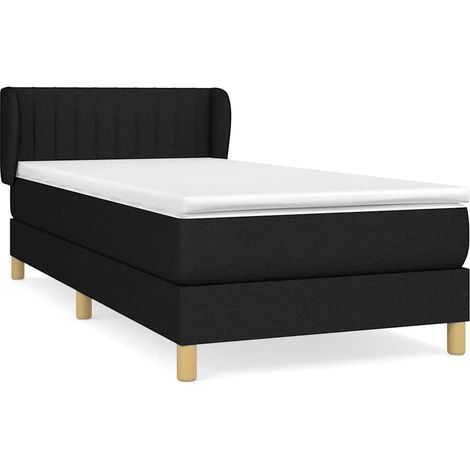 Maison Exclusive - Sommier à lattes de lit et matelas Noir 80x200 cm Tissu (1/5)