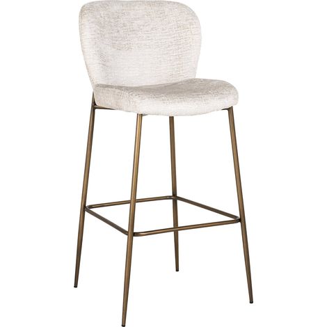 Tabouret Darby Crème Élégance Fusion - Crème chaleureux avec touche dorée (1/5)