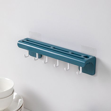 Support Couteaux Cuisine - Rangement Mural Sans Perçage - Crochets Amovibles Pour Ustensiles - Organisateur Multifonctionnel ABS - 1 Pièce