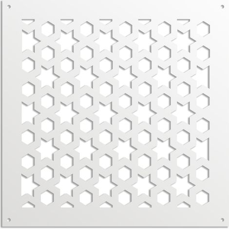 POPSTAR - Panneau ajouré en PVC - Brise-soleil - Dimension : 48x48 cm - Couleur : blanc