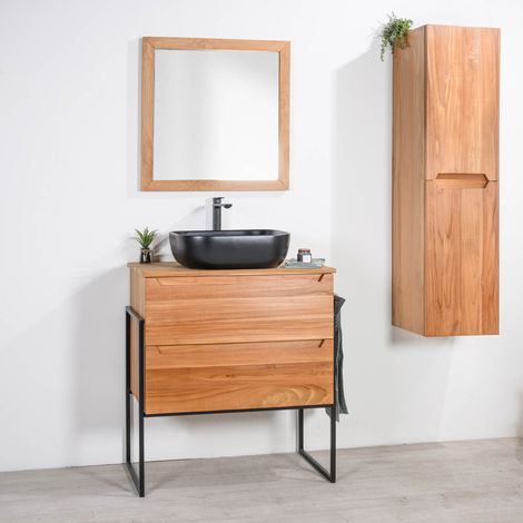 Meuble sous vasque en teck massif Vila 80cm