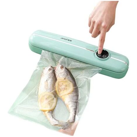 Machine à sceller sous vide AMOi - Scellage automatique pratique, machine à sceller sous vide pour aliments secs et humides, vert
