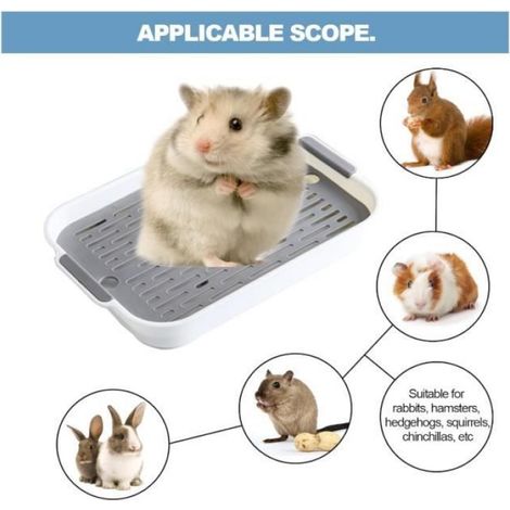 Bac À Litière pour Lapin - Potty Trainer - Toilettes pour Petits Animaux - Gris - Junior (1/4)