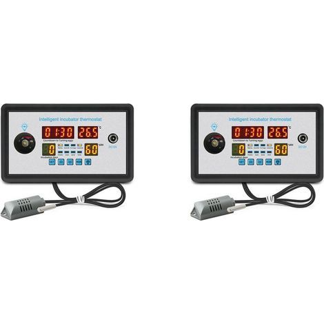 2X ZFX-W9002 Thermostat Intelligent Incubateur de Contrôle D'Humidité de Température Numérique 360 Oeuf Automatique Tournant 12V (1/5)