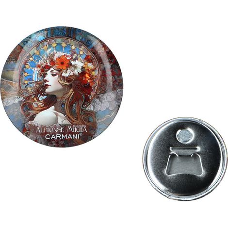 Carmani, apribottiglie con magnete - ispirato all'opera di A. Mucha (1/3)